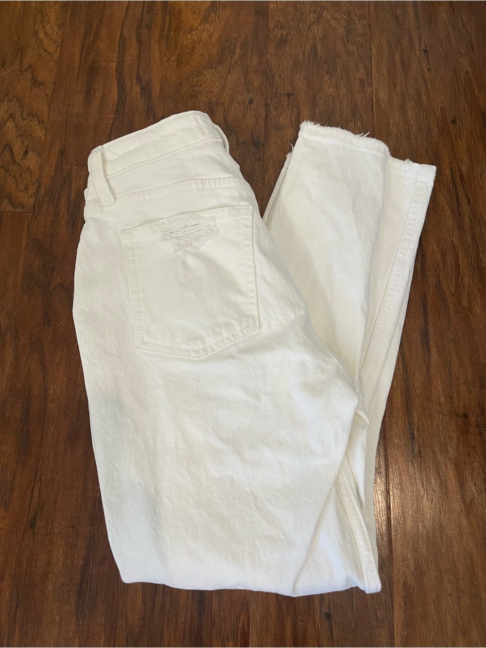 Abercrombie & Fitch The Mom High Rise Curve Love White Jeans 00S 24 Distressed